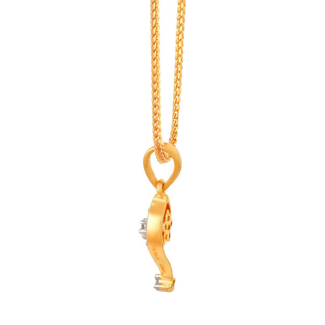 Breathtaking 18 Karat Yellow Gold And Diamond Floral Pendant,,hi-res
