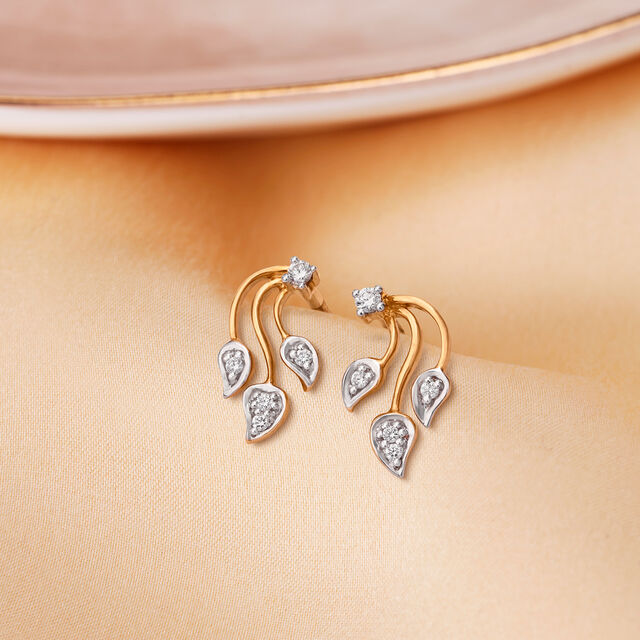 Fancy Mango Design Diamond Stud Earrings