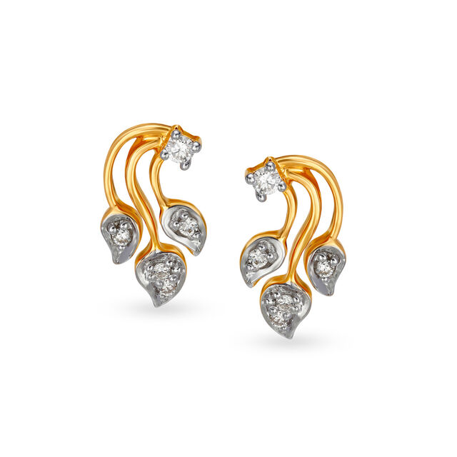 Fancy Mango Design Diamond Stud Earrings