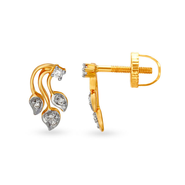 Fancy Mango Design Diamond Stud Earrings