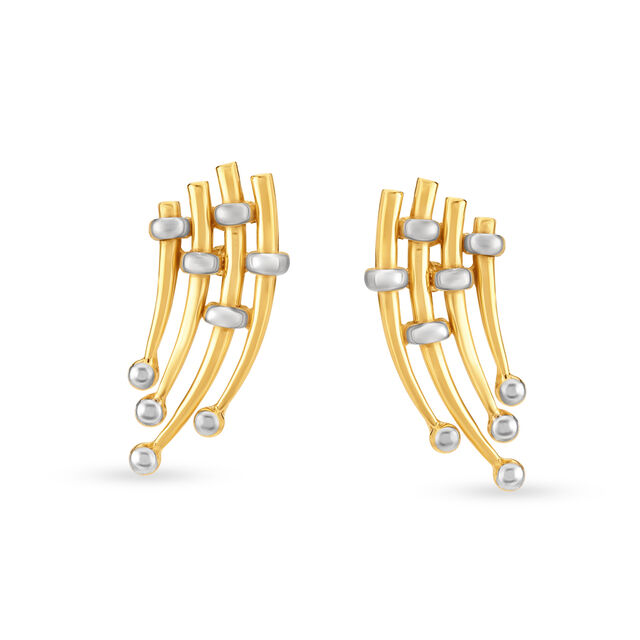 Voguish Rhodium Gold Stud Earrings 