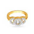 Dazzling 18 Karat Yellow Gold And Diamond Interlinked Circles Finger Ring,,hi-res 2