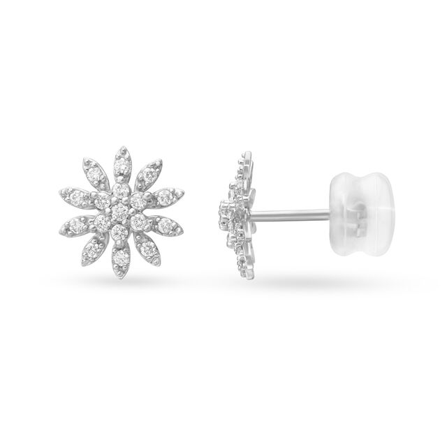 Enchanting Traditional Floral Diamond Stud Earrings