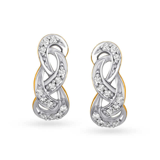 Contemporary Diamond Hoop Earrings for Party Wear
