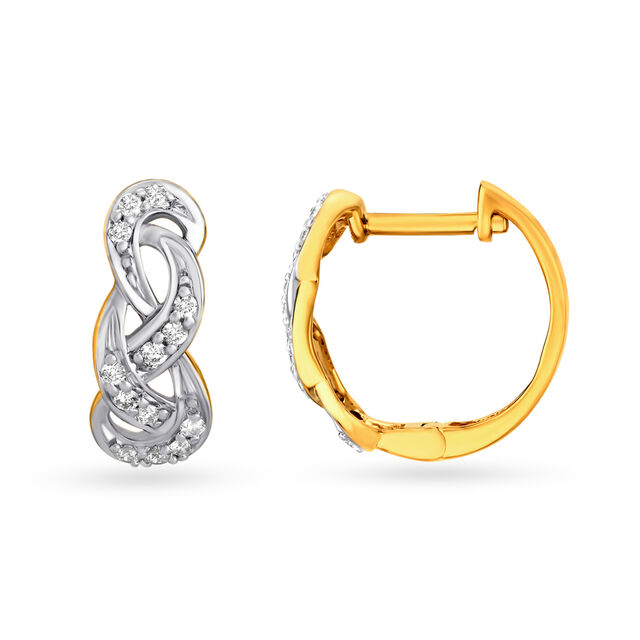 Contemporary Diamond Hoop Earrings for Party Wear