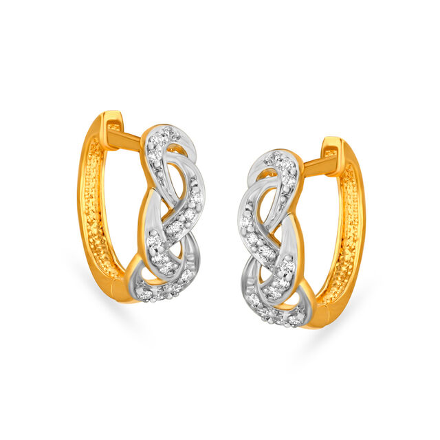 Contemporary Diamond Hoop Earrings for Party Wear