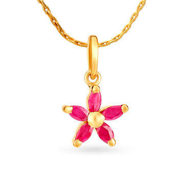Royal Ruby Flower Pendant