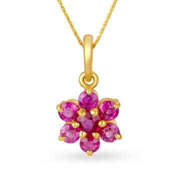Traditional Timeless Floral Ruby Pendant