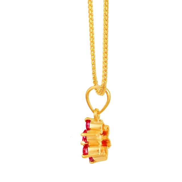Traditional Timeless Floral Ruby Pendant,,hi-res