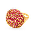 Luxurious 18 Karat Gold And Ruby Clustered Cocktail Ring,,hi-res 2