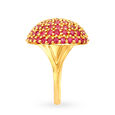 Luxurious 18 Karat Gold And Ruby Clustered Cocktail Ring,,hi-res 3