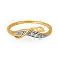 Fancy Wavy Gold and Diamond Finger Ring,,hi-res 2