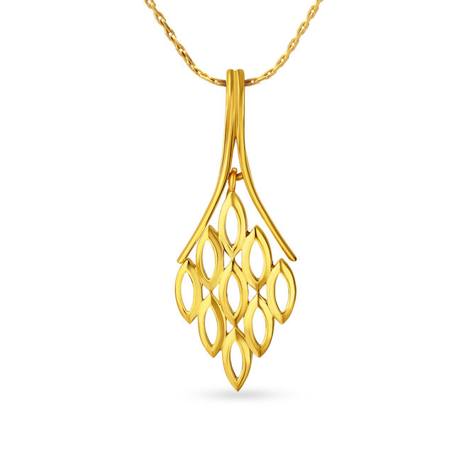 Sophisticated Yellow Gold Bouquet Pendant 