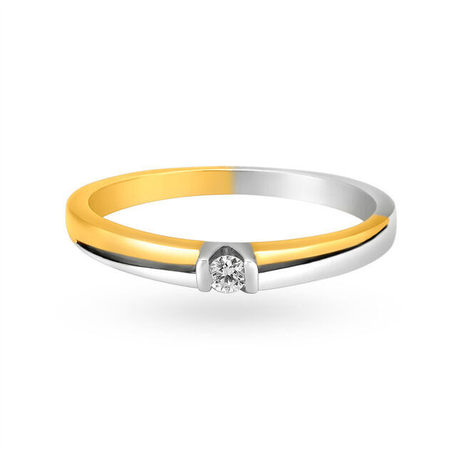 Dual-Colored Diamond Finger Ring 2