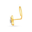 Pristine Leaf Gold and Diamond Nose Pin,,hi-res 2