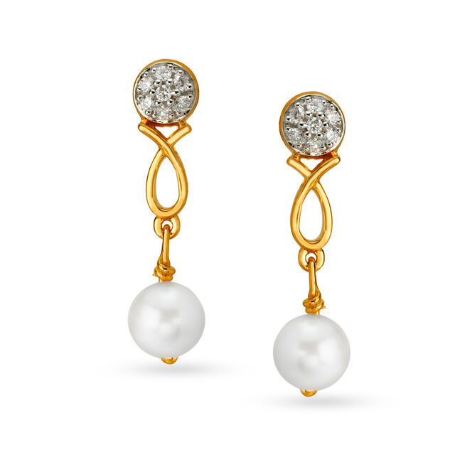 Belmira Diamond and Pearl Drop Earrings 