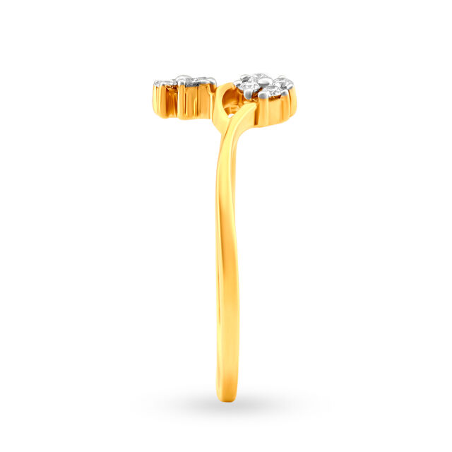 Gorgeous 18 Karat Yellow Gold And Diamond Floral Ring