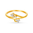 Charming 18 Karat Yellow Gold And Diamond Floral Finger Ring,,hi-res 2