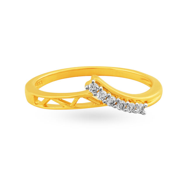 Geometric 18 Karat Gold And Diamond Finger Ring,,hi-res 2