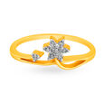 Traditional Bold Floral Diamond and Gold Finger Ring,,hi-res 2