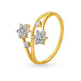 Floral 18 Karat Gold And Diamond Finger Ring,,hi-res 