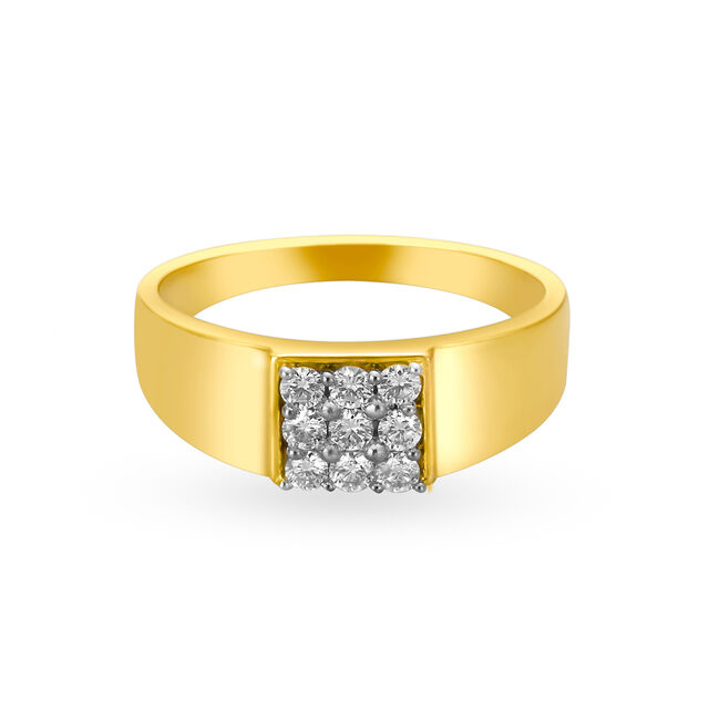 Classic 18 Karat Yellow Gold And Diamond Finger Ring,,hi-res 2
