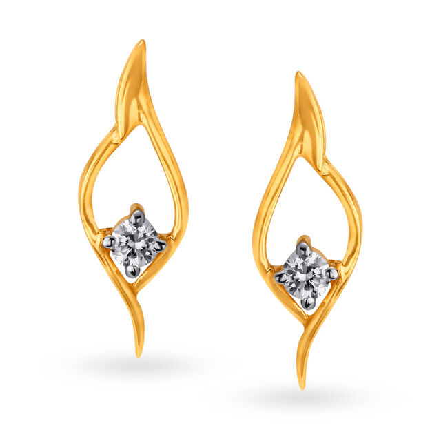 Contemporary Bud Shaped Diamond Stud Earrings,,hi-res 