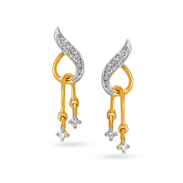Flame Shaped Diamond Drop Earrings 