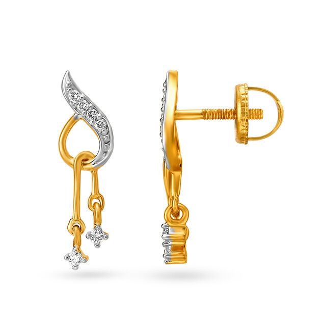 Flame Shaped Diamond Drop Earrings 2