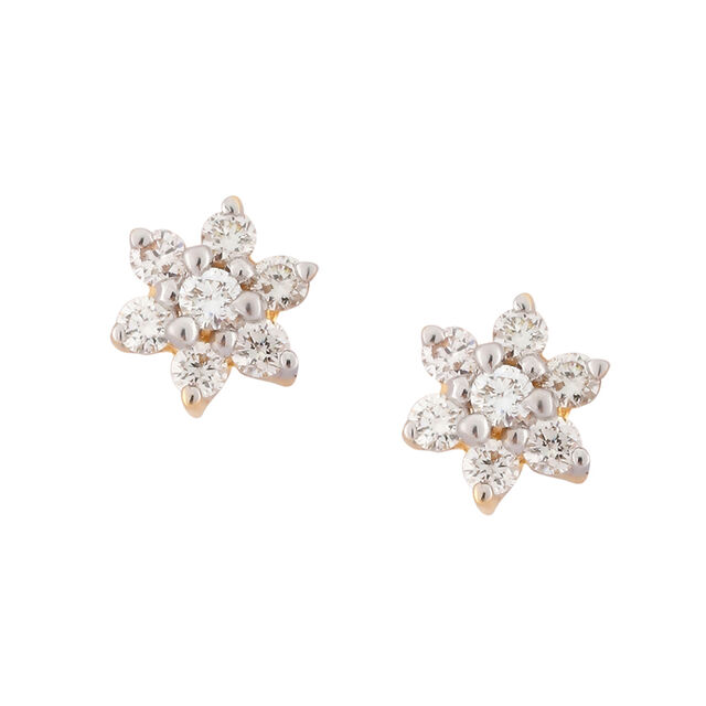 Classic Star Pattern Diamond Stud Earrings 