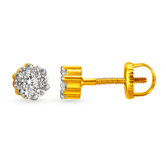 Luxurious Diamond Solitaire Look Stud Earrings 2