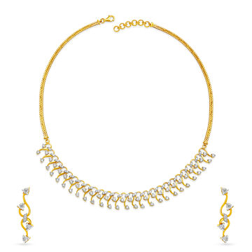 Artistic Design Diamond Necklace Set