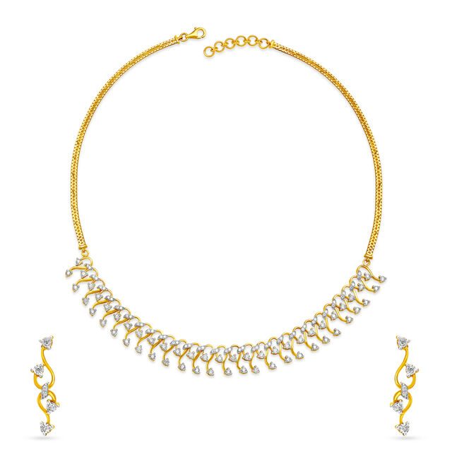 Artistic Design Diamond Necklace Set,,hi-res 3