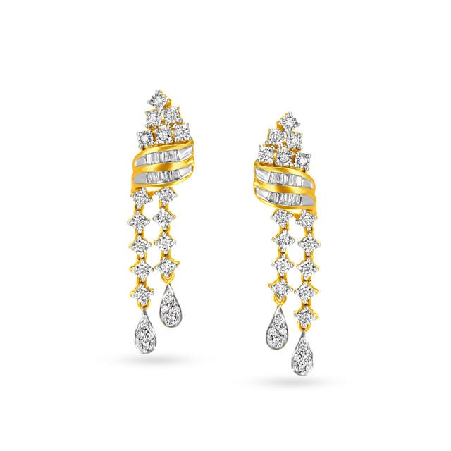 Coruscating Yellow Gold And Diamond Cascade Necklace Set 3