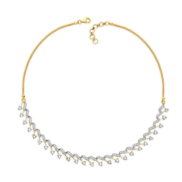 Wave Pattern Splendid Diamond Necklace,,hi-res 