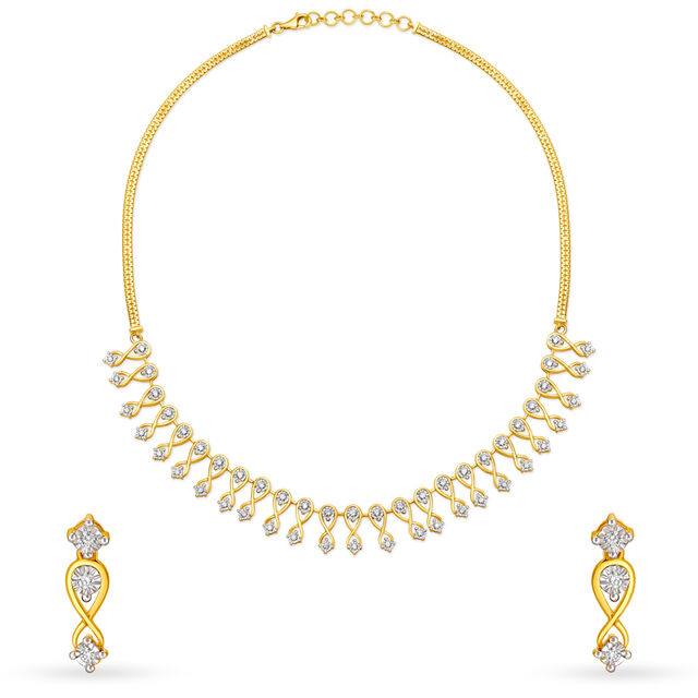 Sparkling Diamond Necklace Set,,hi-res