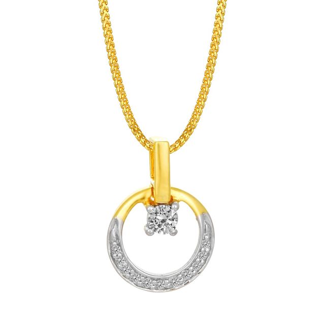 Splendid 18 Karat Yellow Gold And Diamond Ring Pendant