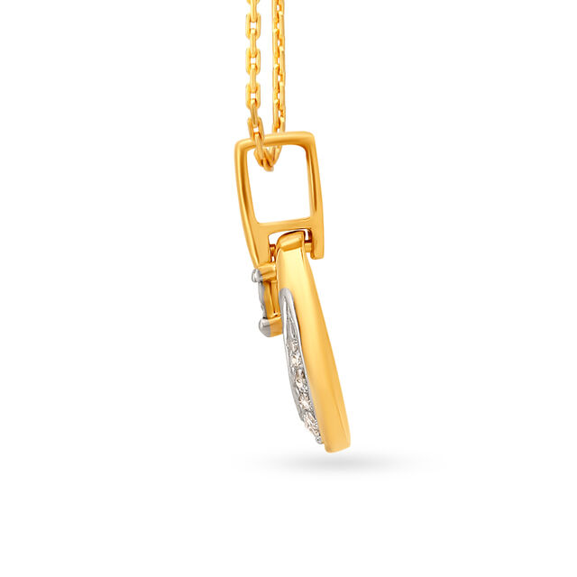 Splendid Geometric Pattern Gold and Diamond Pendant