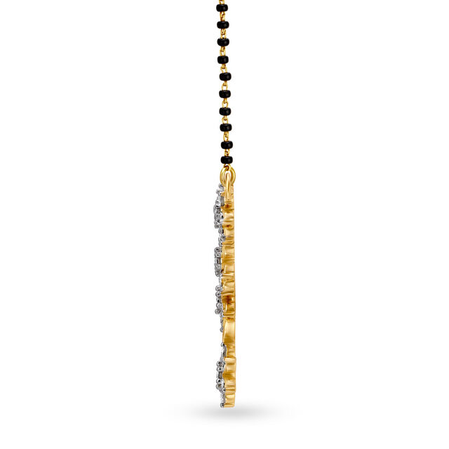 Beautiful 18 Karat Yellow Gold And Diamond Floral Mangalsutra Pendant,,hi-res 2