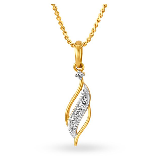 18 Karat Gold Studded Pendant,,hi-res 