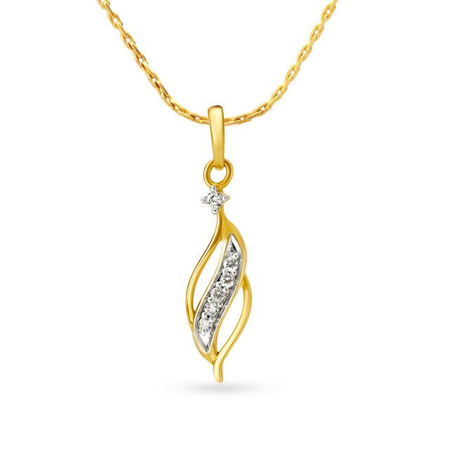 Arresting Leaf Motif Diamond Pendant,,hi-res 2