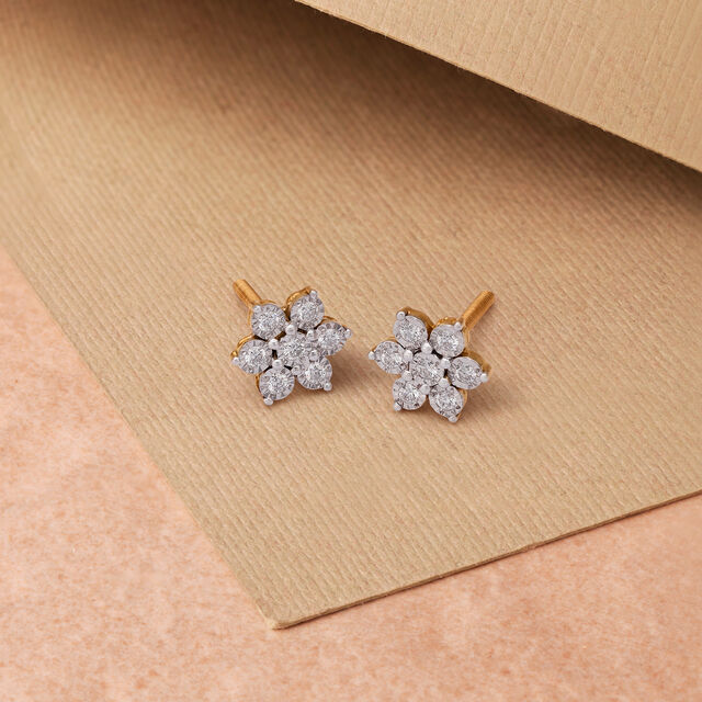 Timeless Seven Stone Diamond Stud Earrings 