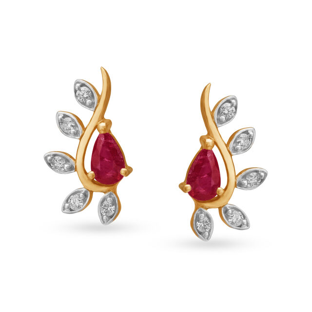 Fancy Resplendent Ruby and Diamond Drop Earrings,,hi-res