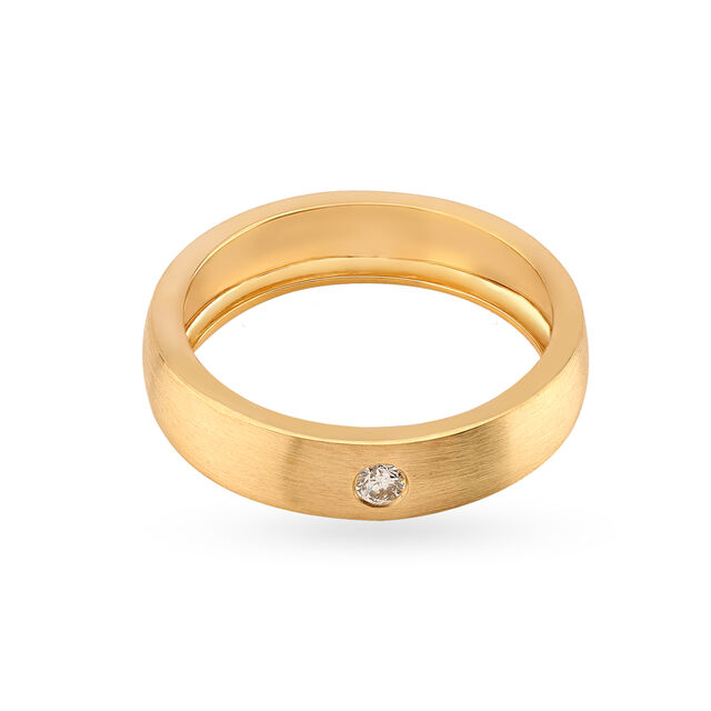 Minimalist 18 Karat Yellow Gold And Diamond Finger Ring,,hi-res 2