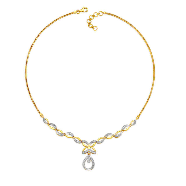 Floral Teardrop Diamond Necklace Set 2