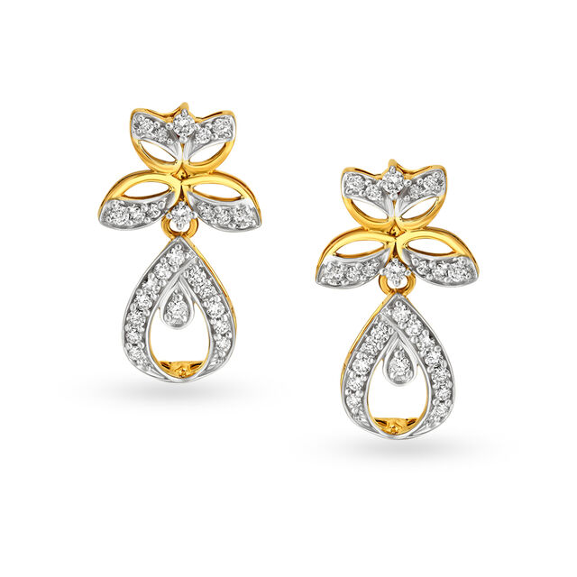 Floral Teardrop Diamond Necklace Set