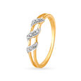 Leaf Pattern Contemporary Diamond Finger Ring 