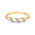 Leaf Pattern Contemporary Diamond Finger Ring 2