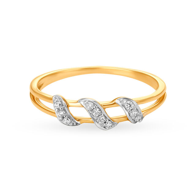 Leaf Pattern Contemporary Diamond Finger Ring 2
