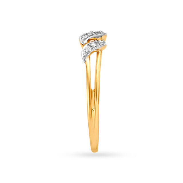 Leaf Pattern Contemporary Diamond Finger Ring 3